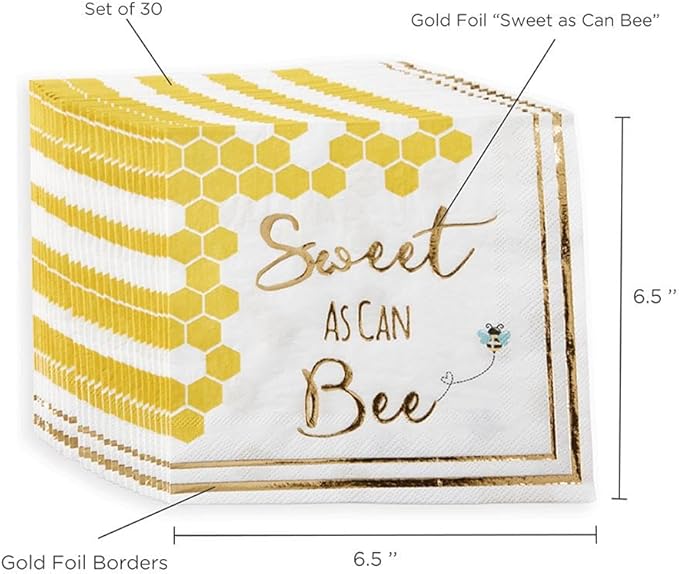 Kate Aspen Sweet as Can Bee 62 Piece Party Tableware Set (16 Guests)