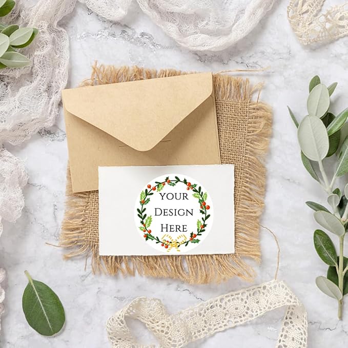 100-1000pcs Custom Stickers Merry Christmas Stickers Personalized Labels Adhesive Xmas Decorative Envelope Seals Stickers for Cards Gift Boxes(Round-1)