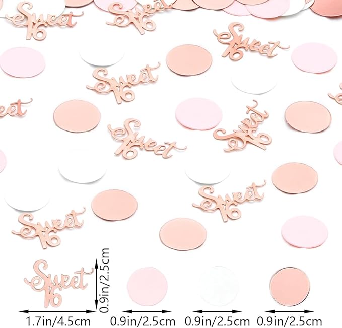 Sweet 16 Birthday Decorations for Girl Happy 16th Birthday Confetti Wedding Anniversary Table Scatter Party Supplies 300PC
