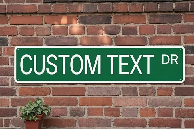 Custom Signs Metal, Personalized Reflective Street Signs for Outdoor, 4x18 Inches, Single/Double Sided, Fade Resistant .040 Aluminum, Ideal for Address, Parking