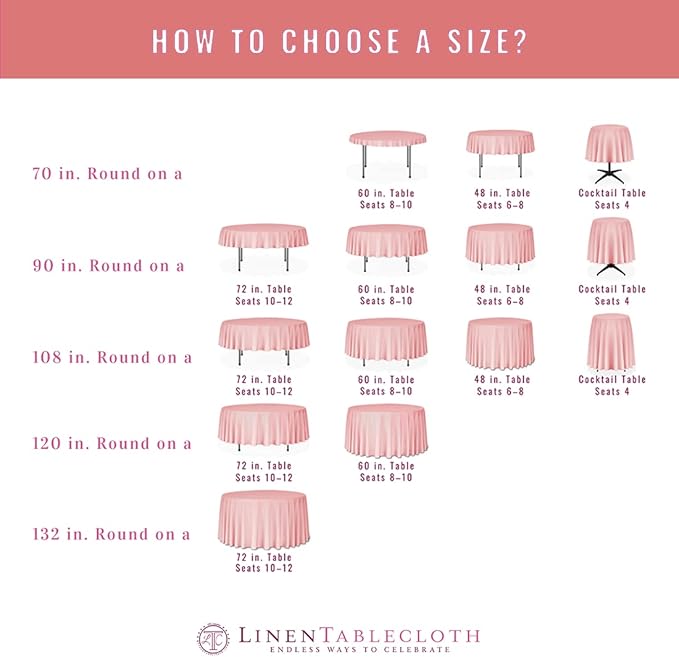 LTC LINENS 10 Pack 120 Inch Round Tablecloth Fuchsia for 60 Inch Round Table - Bulk Round Table Cover - Washable, Wrinkle Resistant Polyester Fabric Cloth for Wedding, Party