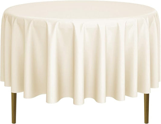 Lann's Linens - 10 Premium 90" Round Tablecloths for Wedding/Banquet/Restaurant - Polyester Fabric Table Cloths - Ivory