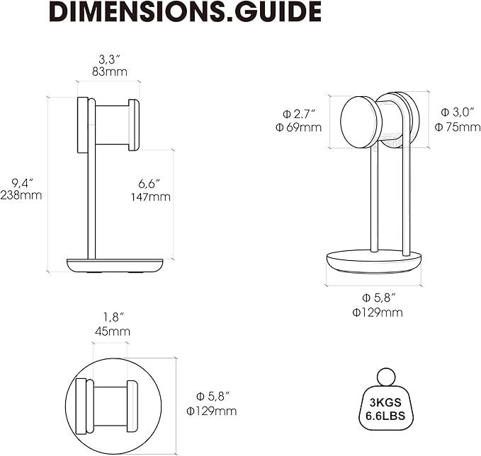 Fenge Headphone Stand for Desk, Nature Wood & Metal Headphone Holder with Storage Base, Desktop Headset Stand for Gaming Universal Headphones