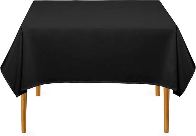 Lann's Linens - 10 Premium 54" Square Tablecloths for Wedding/Banquet/Restaurant - Polyester Fabric Table Cloths - Black