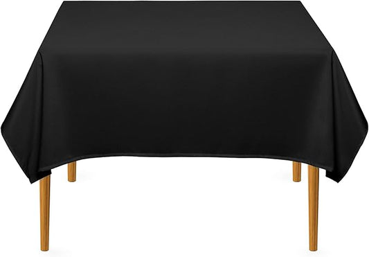 Lann's Linens - 10 Premium 54" Square Tablecloths for Wedding/Banquet/Restaurant - Polyester Fabric Table Cloths - Black