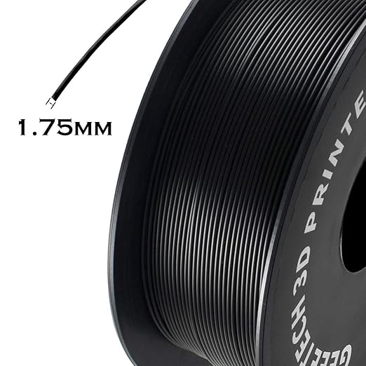 Geeetech 3D Printer Filament, PLA Filament 1.75mm Bundle 2kg for 3D Printer, Dimensional Accuracy +/- 0.02 mm (Black 2-Pack)