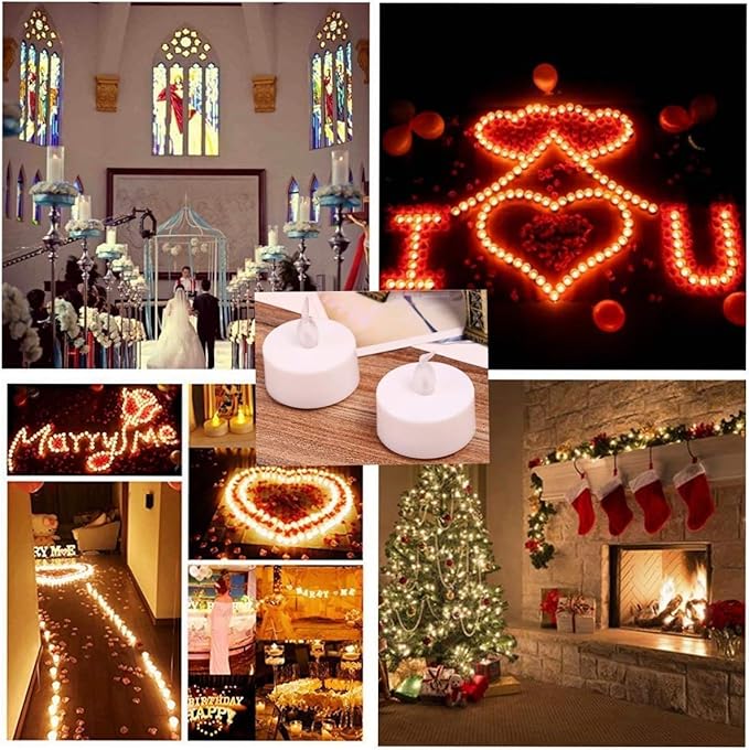 LED Tea Lights Candles- 50PACK Flameless Candles Realistic and Bright Flickering Long Lasting 200Hours for Holiday Celebration,Home Decoration Warm White