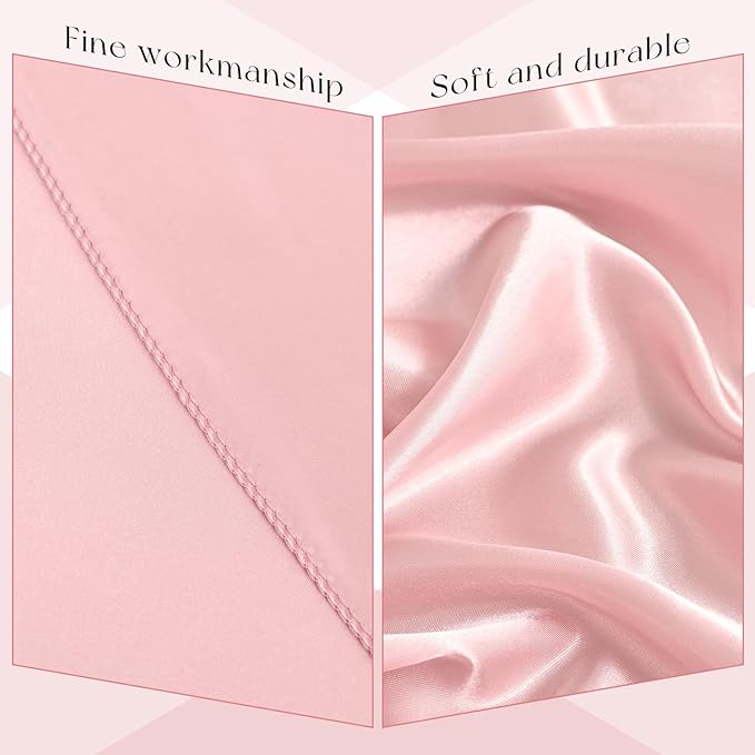 10 Packs Satin Tablecloth 120 Inch Rose Gold Round Table Cloth Silk Tablecloth Smooth Fabric Overlay Satin Table Cover Decoration for Wedding Party Banquet Events