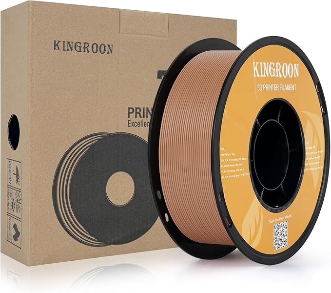 Kingroon PLA Filament 1.75mm 3D Printer Filament Brown Pla Filament 1kg Filament Dimensional Accuracy +/- 0.02mm, Fit Most FDM Printer,Brown