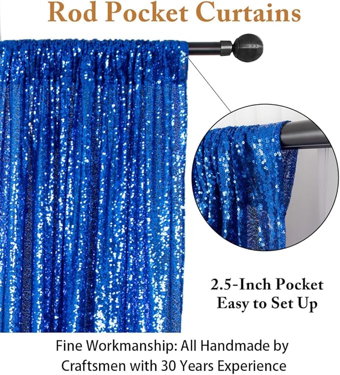 ShiDianYi Sequin Backdrop 8FTx10FT Royal Blue Sequin Wedding Backdrop Photo Backdrop Sequins Backdrops Curtains for Parties Fabric Backdrops Glitter Background for Pictures Shimmer Curtains Payette