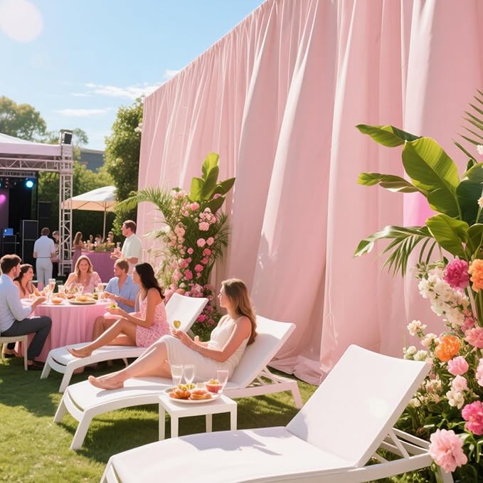 Sugargirl 10x10FT Blush Pink Backdrop Curtains Polyester Photo Backdrop Drapes Curtains 2 Panels with Rod Pockets for Party Birthday Wedding Photography Home Decoration
