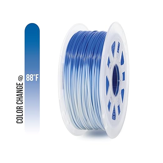 Gizmo Dorks 3mm (2.85mm) ABS Filament, 1 kg for 3D Printers, Color Change Blue to White