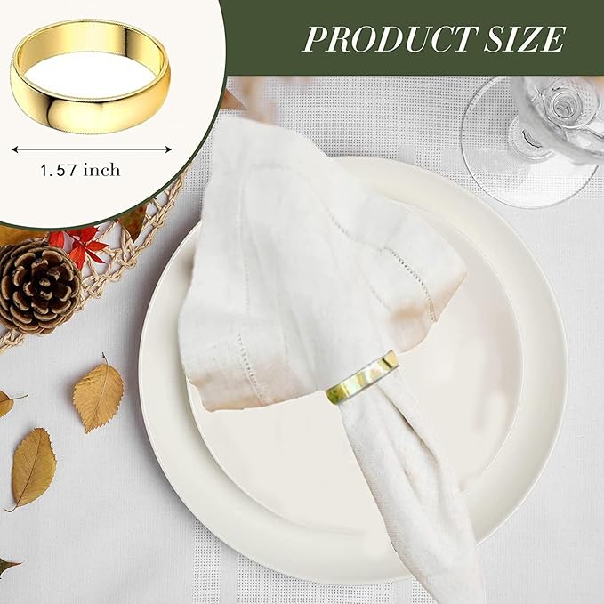 Gold Napkin Rings - 80 Pcs Stainless Steel Napkin Rings,Metal Napkin Ring for Table Settings Wedding Christmas Party Dinner Table