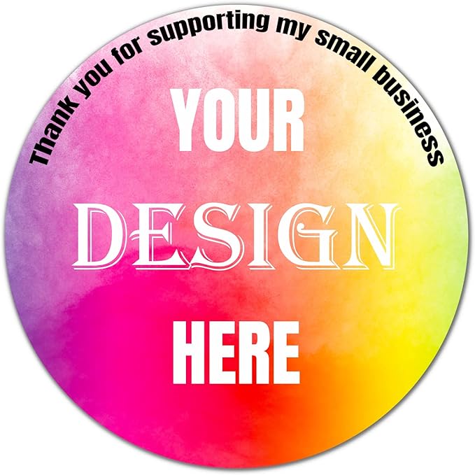Custom 100-500 Stickers with Any Image Logo and Text. Business Logo Thank You Labels (Circle, 4 Inch)