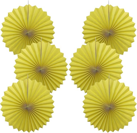 Yellow Party Decorations,Paper Decorations for Party,Lemon Decorations Party Paper Fans Bulk 16in,Anniversary Decorations for Party 30 Color DIY Set （Lemon Yellow）