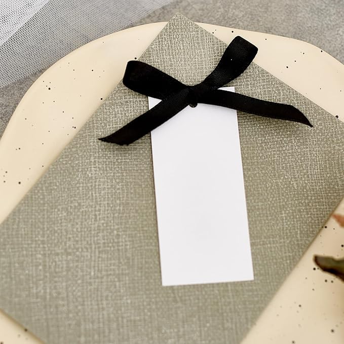 60pcs Name Cards for Table Setting, Place Cards, Wedding Place Cards.Wedding Name Tags.Present Tags with String Attached.and Reserved Signs for Wedding Seating (Black)