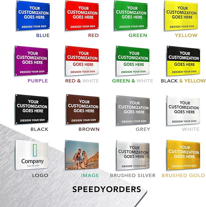 Custom Metal Signs, Personalized Aluminum, Customized Safety, Business Signs - Waterproof, White Aluminum (Green Background, 12x8 In)