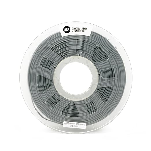 Gizmo Dorks 3mm (2.85mm) ABS Filament 1kg / 2.2lb for 3D Printers, Color Change Gray to White
