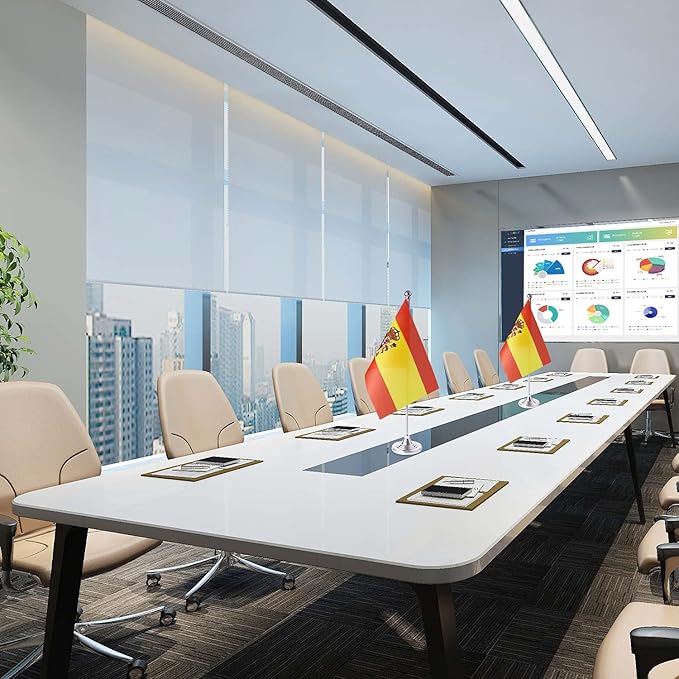 ZXvZYT 2 Pack Spain flag Spanish Table Flag Small Mini Spanish Desk Flags With Stand Base,International Festival Events Celebration Decorate,Home office Decorations