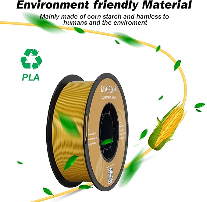 Kingroon PLA Filament 1.75mm 3D Printer Filament Yellow Pla Filament 1kg Filament Dimensional Accuracy +/- 0.02mm, Fit Most FDM Printer,Dark Yellow-Gold