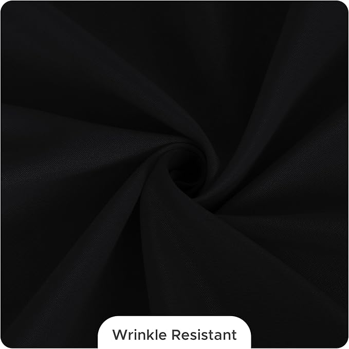Fitable 8 Pack Rectangle Tablecloths: Stain Resistant Wrinkle Free Fabric Table Clothes, Washable Reusable Polyester Table Covers for Wedding Party Birthday Banquet Reception(Black, 60x102 Inch)