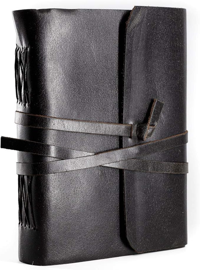 Handmade Leather Journal | Writing Notebook Diary | Bound Daily Notepad For Men & Women Unlined Paper Medium, writing pad for artist, sketch