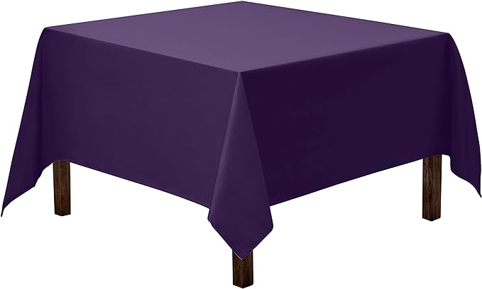 Gee Di Moda Square Tablecloth - 85 x 85 Inch Purple Table Cloth for Large Square or Round Tables - Heavy Duty Washable Fabric - for Buffet Table, Holiday Party, Dinner, Wedding & Baby Shower