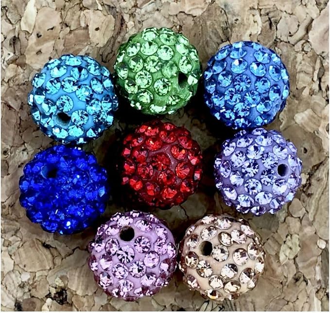 50pcs Adabele Grade A Suncatcher Crystal Rhinestone Pave Loose Beads 10mm Light Rose Pink Polymer Clay Disco Ball Spacers Compatible with Shamballa All Craft Jewelry Making DB10-55