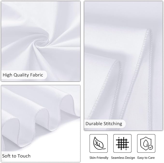 8 Pack White Table Cloth 90 x 156 Inch Rectangular Tablecloths for 8 Foot Rectangle Tables, Wrinkle Resistant White Tablecloth Washable Polyester Fabric Table Covers for Party Wedding Banquet