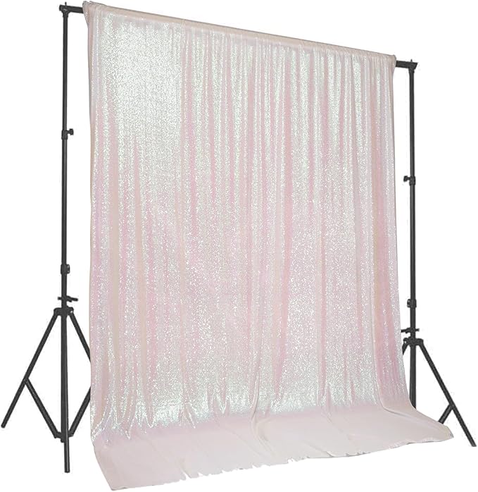 PartyDelight Iridescent 10FTx10FT Sequin Backdrop Photography and Photo Booth