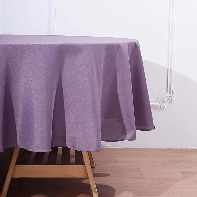 Efavormart Round Tablecloth, 90 Inch Stain & Wrinkle Resistant Washable Table Cloth, Decorative Polyester Fabric Table Cover for Banquet, Wedding, Dining- Amethyst