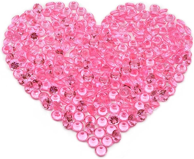 Fake Diamond Christmas Decoration, 280 pcs Pink 20 mm Acrylic Diamond for Table Scatters Vase Fillers