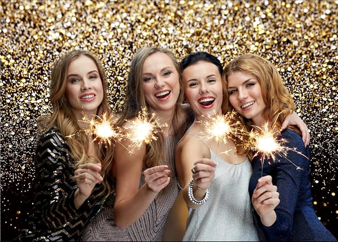 SJOLOON Black and Gold Backdrop Gold Spots Backdrop Vinyl Photography Backdrop Vintage Background for Family Birthday Party Newborn Studio Props 11547(15x10FT)