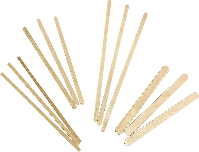 10,000 Count | KingSeal Natural Birch Wood Coffee Beverage Stirrers, Stir Sticks, 5.5 Inches, Round End, Bulk Pack - 10 Boxes x 1000 Stirrers