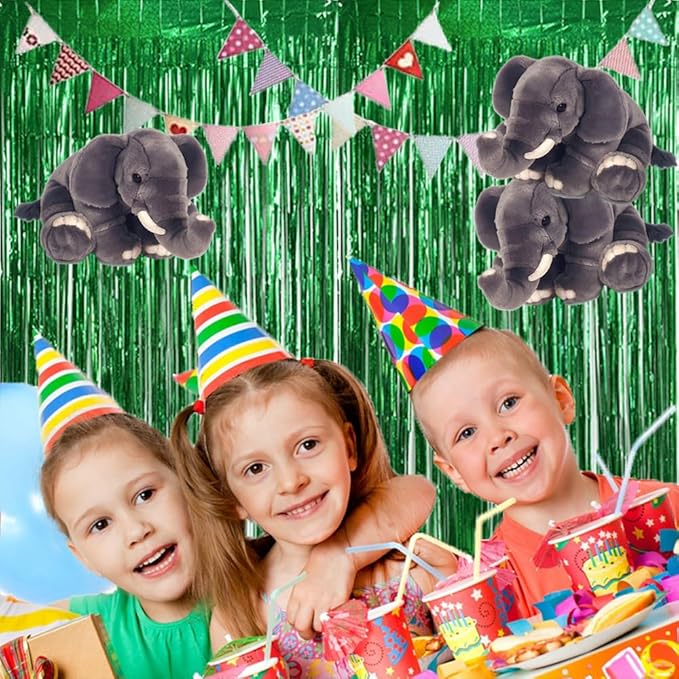 TONIFUL 3Pcs Laser Green Door Streamers, Metallic Streamers Foil Fringe Curtains for Birthday, Christmas, New Year, Bachelorette, Grad Party (9.9ft x 6.6ft)