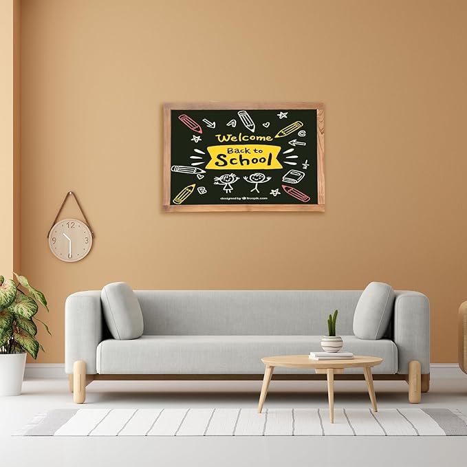Magnetic Chalkboard Large Chalkboard for Wall Rustic Wood Framed Decorative Blackboard for Kids Hanging Blackboard for Home, Office, Restaurant 16" x 24"