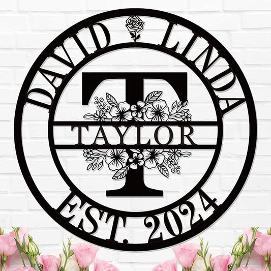 Personalized Christmas Gifts 2025 Best Housewarming Gifts Custom Metal Wedding Anniversary Sign Custom Metal Sign Wedding Gifts Personalized Family Name Signs Monogram Wall Décor