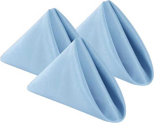 Cloth Napkins 17x17 inch Washable Polyester Dinner Napkins Soft Table Napkins for Wedding Party Dining Banquet(Blue Mist,50PCS)