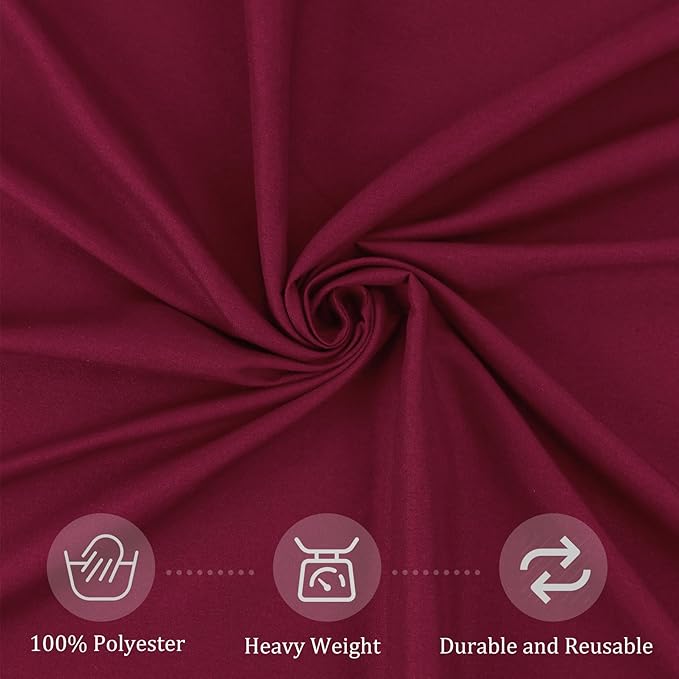 8 Pack Premium Round Tablecloth 90 Inch Round Table Covers Bulk Washable Polyester Fabric Round Table Clothes for Wedding Party Reception Banquet Buffet Restaurant (Burgundy, 90 Inch)