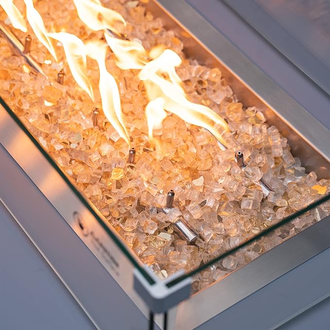 Stanbroil 10-Pound Fire Glass - 1/4 inch Reflective Tempered Fire Glass for Fireplace Fire Pit, Gold Reflective
