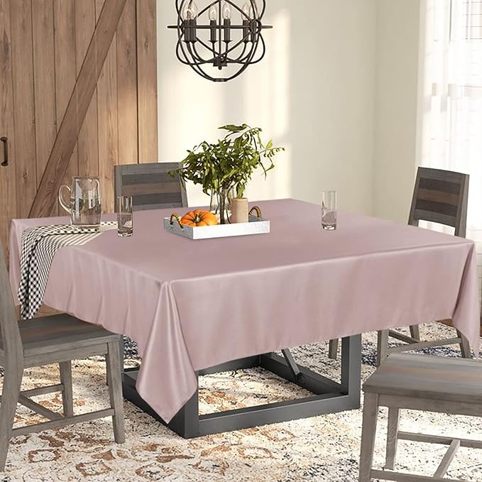Fitable Square Tablecloth 54x54 inch Tablecloth Stain and Wrinkle Resistant Washable Polyester Table Cloth for Buffet Parties and Camping, Blush