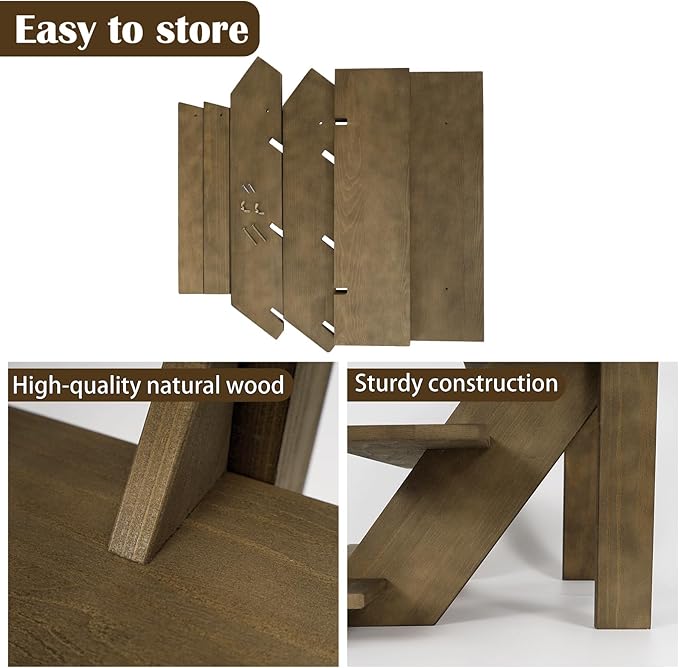 ZYP 4 Tier Wood Cupcake Display Stand Tool Free Retail Cookie Display Riser,Rustic Tiered Table Display Stand for Vendors Home Wedding Party,Brown