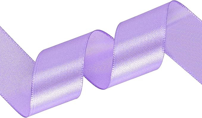 Light Purple Satin Ribbon 1 inch X Continuous 25 Yards, Single Face Polyester Ribbon Perfect for Gift Wrapping, Flower Bouquet, Wedding Decor, Crafts, Bow Making, Sewing and More