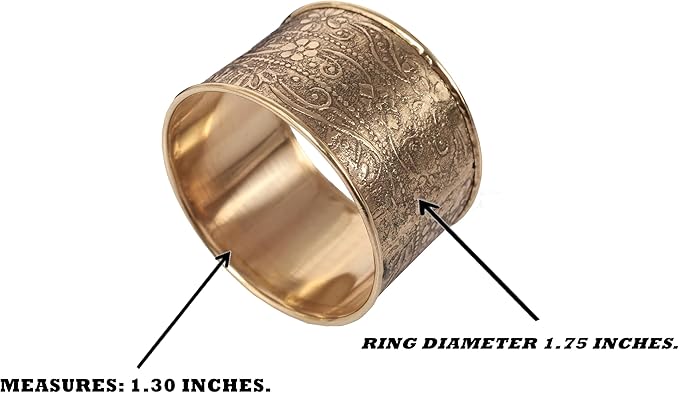 Gorgeous Beautifully Handcrafted Floral Large Size Gold Color Party Dining Table Napkin Holders (Set of 8)