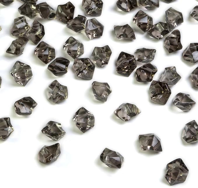 HappyFiller Halloween Decoration 160 Pack Gray Fake Crystal Ice Stone,Acrylic Rocks Gems,Grey Vase Fillers Diamond Cube,Table Scatters,Arts Craft,Wedding Centerpieces,Party Event Decor,Fishbowl