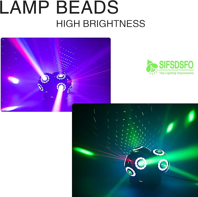LED Moving Head DJ Light Rotating Beam Stage Lights Pin Spotlight Event Lighting Sound Control Dmx512 DJ KTV Disco Party Wedding Concert Festivals… (3Head DJ Light)