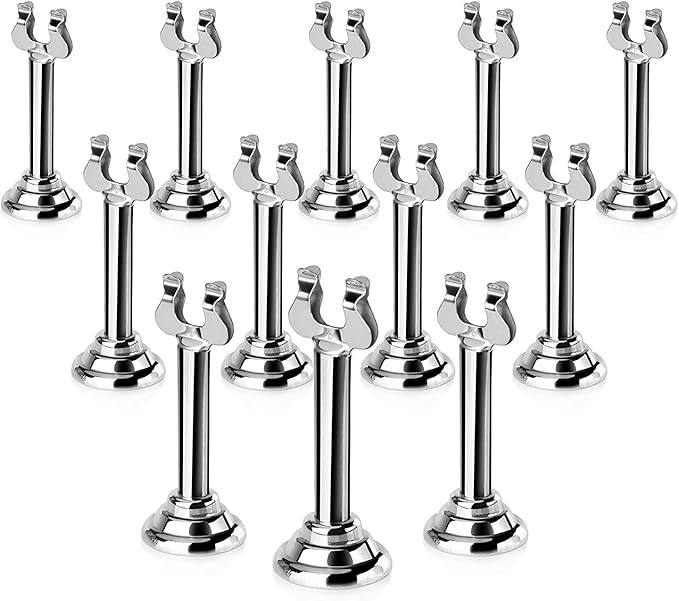 New Star Foodservice 23459 Harp Clip Style, Place Card/Table Number Holder, 3 Inch, Silver, Set of 12, 23442