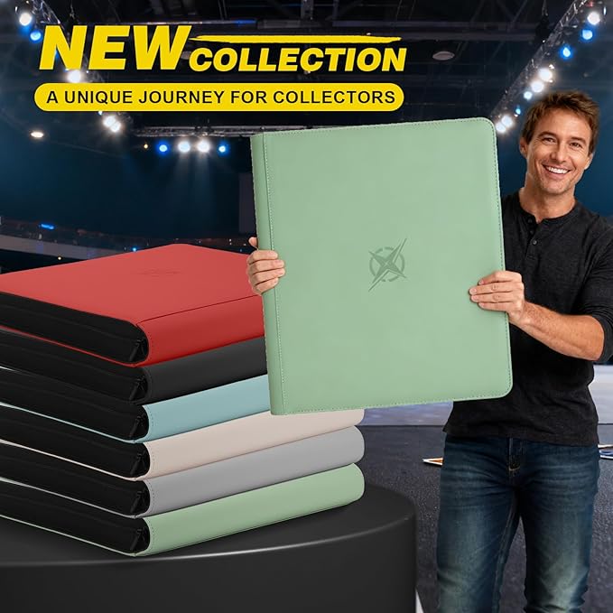 20-Pocket Card Binder, Trading Card Binder Holds 2000 Cards, Premium Zippered Trading Card Album Compatible with TCG, Game & Sports Cards (Red)