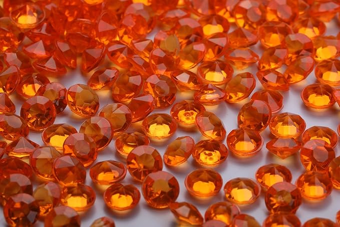 5000 pcs/Pack Wedding Table Scatter Confetti Crystals Acrylic Diamonds 6 mm Rhinestones for Wedding, Bridal Shower, Vase Beads Decorations (6mm, Orange)