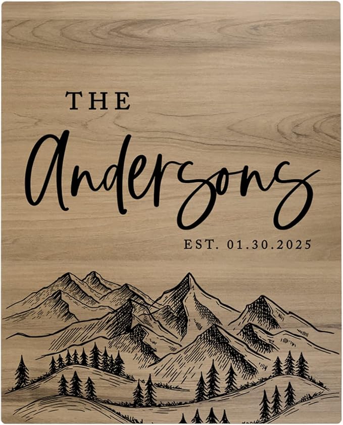 Andaz Press Large Wooden Welcome Sign for Wedding, Rustic Welcome Sign 16" x 20" Custom Last Name Woodland Forest Wedding Signage English Oak MDF Wood Finish Wedding Reception Indoor Outdoor Signs